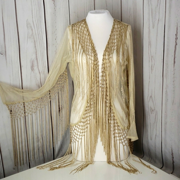 Raviya Other - 🏆Host Pick🏆 Champagne Fringe Cover Up